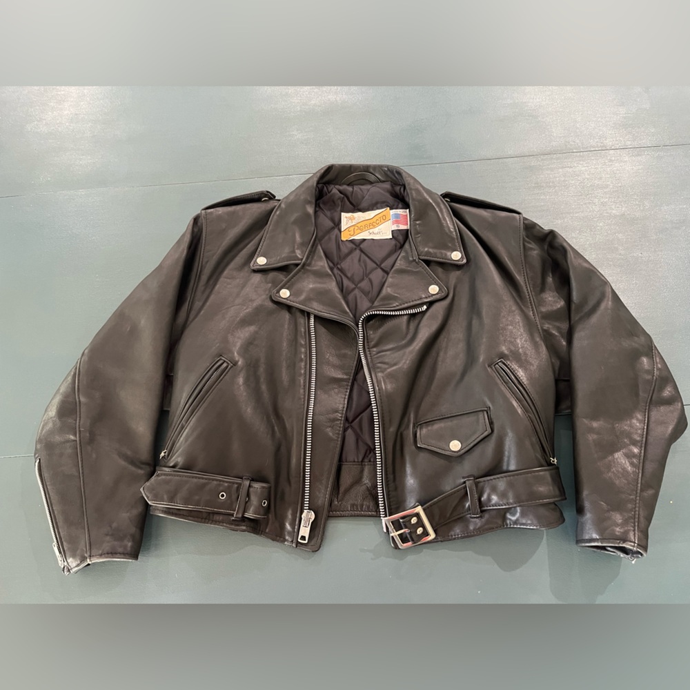 Schott NYC Black Leather Motorcycle Jacket